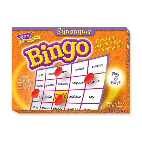 Trend Enterprises Synonyms Bingo Game, 3-36 Players, 36 Cards/Mats