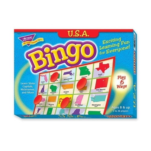 Trend Enterprises USA Bingo Game, 3-36 Players, 36 Cards/Mats