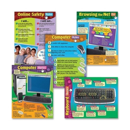 Trend Enterprises Computer Skills Charts, 17"x22", Multicolor