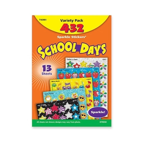 Trend Enterprises School Days Stickers, Acid-free, Nontoxic, 432 Stickers