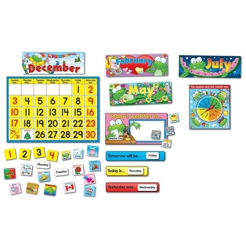 Carson-Dellosa Publishing Frog Calendar Set, 148 Pieces, 24"x17"