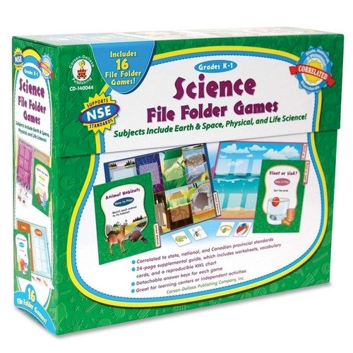 Carson-Dellosa Publishing Science File Folder Game, 16 Games , Grades K-1