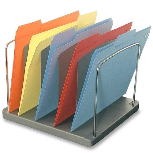 Buddy Products Desk Tray,5-Pocket,Vertical,11-1/8"x10-5/8"x8-3/8",Charcoal