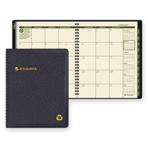 Monthly Appt Planner, 12-Month Jan-Dec, Black