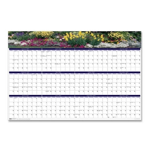 House of Doolittle Wall Calendar,Laminated,"Gardens",12 Month,Jan-Dec,24"x37"