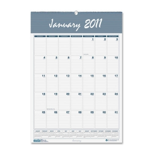 House of Doolittle Wall Calendar,Wirebound,12 Months,Jan-Dec,22"X31-1/4",BE/GY