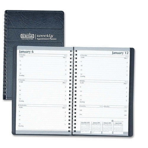 House of Doolittle Weekly Planner,Wirebound,12 Month,Jan-Dec,5"x8",Black Cover