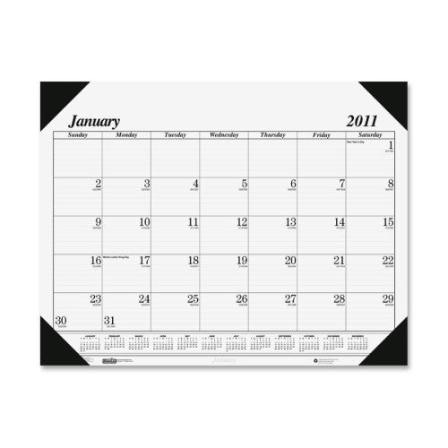 House of Doolittle Desk Pad, Refilable, 12 Months, Jan/Dec, 22"x17", Lthr/WE