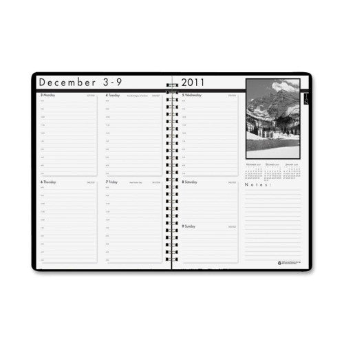 House of Doolittle Weekly Planner,2PPW,12 Months,Jan-Dec,8-1/2"x11",BK/WE