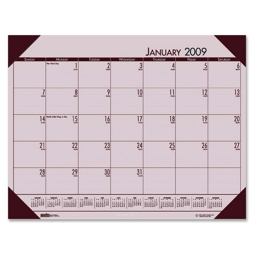 House of Doolittle Desk Pad, 12 Month, Jan-Dec, 22"x17", Rose