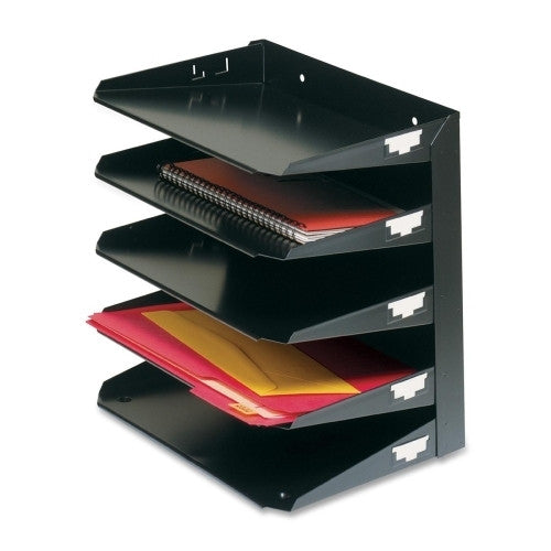 MMF Industries Horizontal Organizer, 5 Tier, 12"x8-3/4"x12-1/8", Black