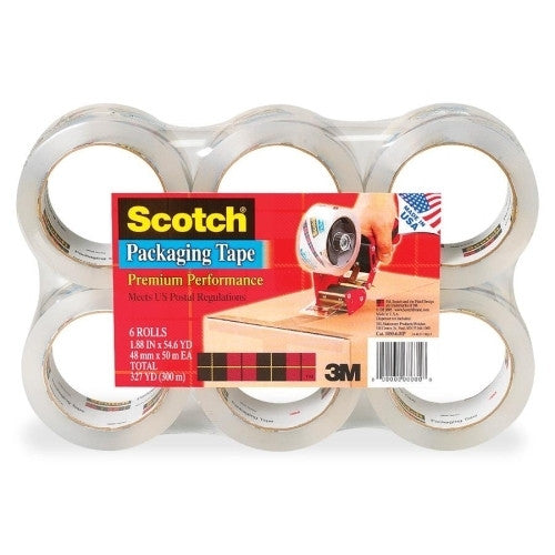 3M Commercial Office Supply Div. Packaging Tape Refill, 1-7/8"x54.6 Yds, 6/PK, Clear