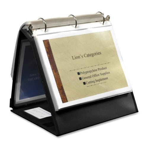 Lion Office Products Ring Binder Easel, 1-1/2" Cap, Horizontal, 11"x8-1/2", Black