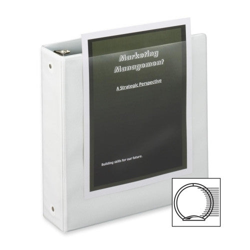 Cardinal Brands, Inc ClearVue Round Ring Binder, 2" Capacity, 11"x8-1/2", White