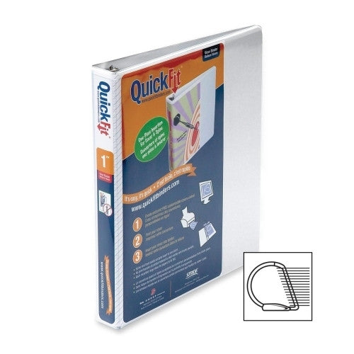 Stride, Inc. Quick Fit Binder, D-Ring, 1", 11-1/4"x11-3/4", White