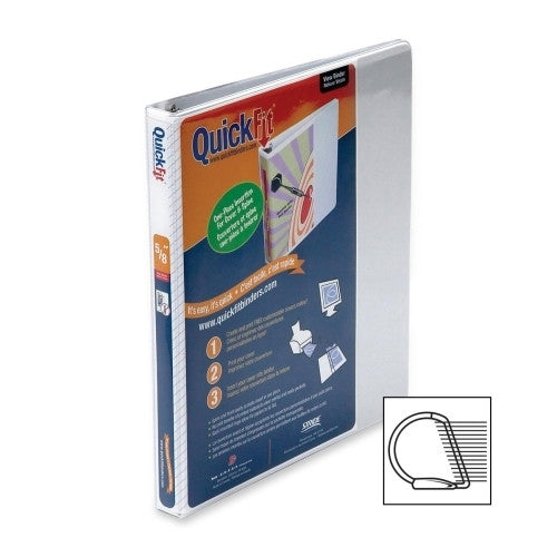 Stride, Inc. Quick Fit Binder, D-Ring, 1/2", 11-1/4"x11-3/4", White