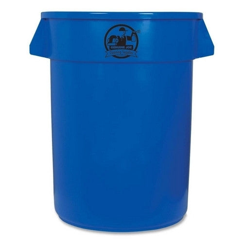 Genuine Joe Trash Containers, Heavy-duty, 32 Gallon, Blue