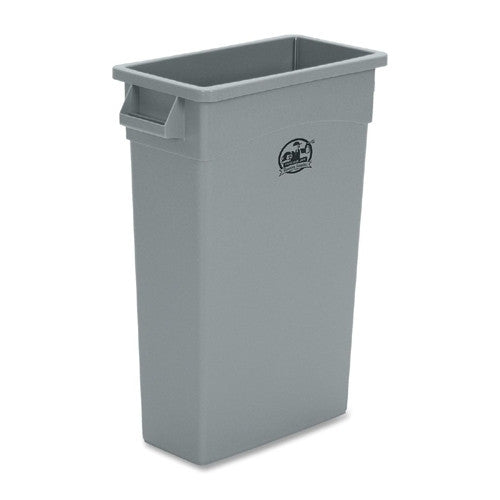 Genuine Joe Waste Container, 23 Gallon, 16-3/4"x9-1/2"x30", Gray