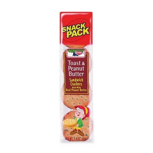 Keebler Toast/Peanut Butter Crackers, 1.8 oz, 8 Crackers/PK, 12/BX