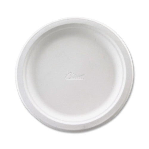 Huhtamaki Foodservice Fiber Tableware, Premium Molded, 8-3/4" Plate, 125/PK, White