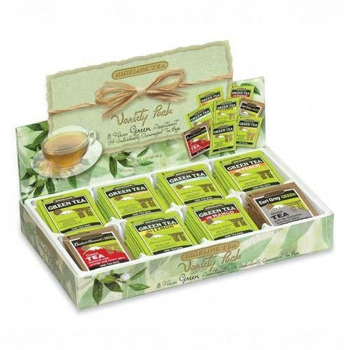 Bigelow Tea Company Green Tea Tray, 8 Assorted Teas, 64/BX