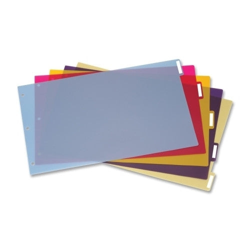 Cardinal Brands, Inc Poly Index Dividers, 5-Tab, 11"x17", Multi