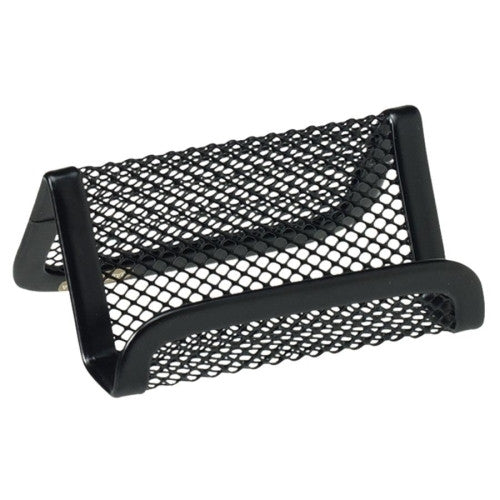 Rolodex Corporation Business Card Holder, Mesh, 3-3/4"x2-7/8"x1-3/4", Black