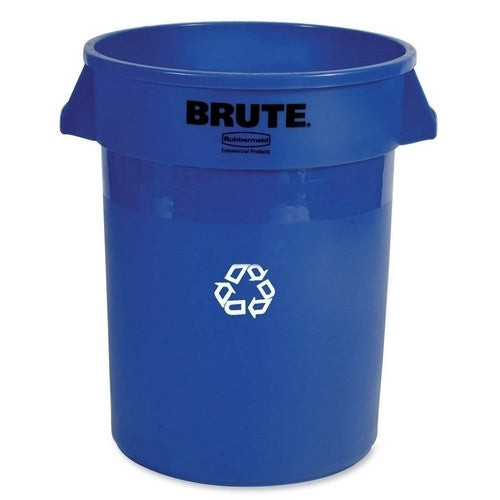 Rubbermaid Commercial Products Recycling Container,Heavy-duty,32 Gal.,22"x22"x27-1/4",Blue