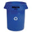 Rubbermaid Commercial Products Recycling Container,Heavy-duty,32 Gal.,22"x22"x27-1/4",Blue