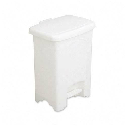 Safco Products Company Plastic Receptacle,Step-On,4 Gallon,12"x10"x15",White