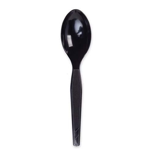 Dixie Foods Plastic Tableware,Heavy/Medium Weight,Spoon,100/BX,Black