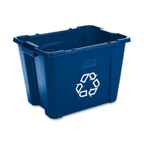 Rubbermaid Commercial Products Recycling Box, 14 Gallon, Stackable, 16"x21"x14-3/4", Blue