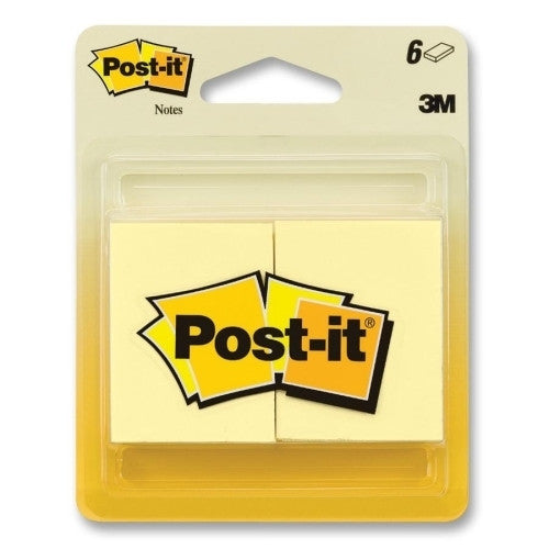 3M Commercial Office Supply Div. Post-it Notes,Original Pads,1-1/2"x2",50 SH/PD,1/PK,Canary