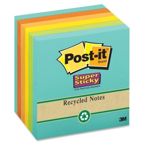 3M Commercial Office Supply Div. Super Sticky Pads,90 Sheets/PK,3"x3",6/PK,Natures Hues