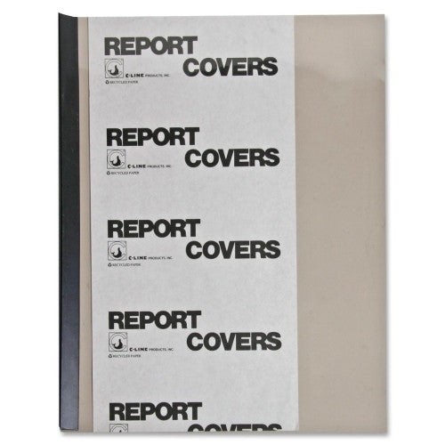 C-Line Products, Inc. Report Covers, w/ Binding Bars, 50/BX, Smoke Vinyl