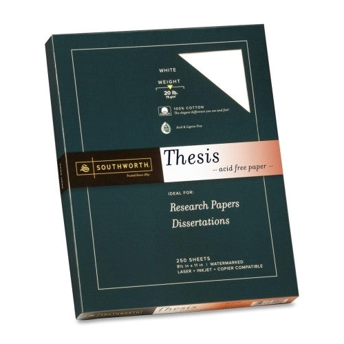 Southworth Company Thesis Paper,Exceptional,20 lb.,8-1/2"x11",250/PK,Bright WE