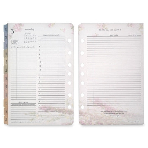 Franklin Covey Planner Refill,Daily,2PPD,Jan-Dec,Blooms,4-1/4"x6-3/4"