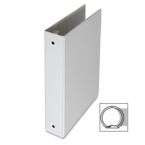 Samsill Corporation 3-Ring Binder,w/Pckts,Vinyl,200 SH Cap.,1", White