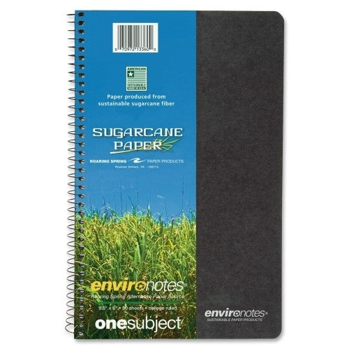 Roaring Spring Paper Products Wirebound Notebook,No Margin,1-Sub,9-1/2"x6",Assorted