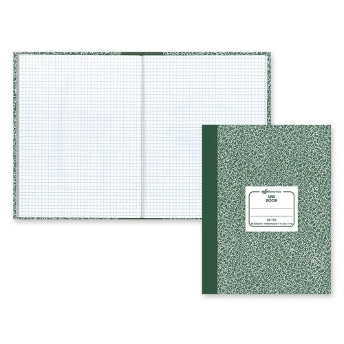 Rediform Office Products Lab Book,5"x5 Quad,96 Sh,10-1/8"x7-7/8",Green Marble Cover