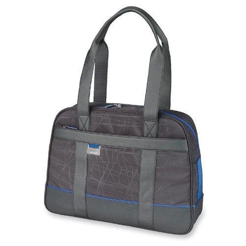 Samsill Corporation Laptop Tote, Ladies, 15.6", 17"x5"x12-1/4", Black/Blue