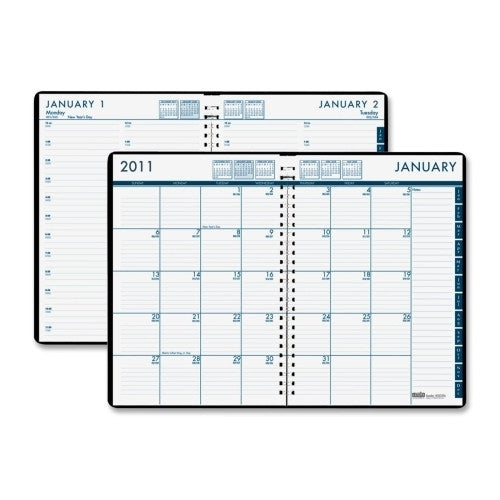 House of Doolittle Daily/Monthly Planner, Ruled, Jan-Dec, 7"x10", Black Cover