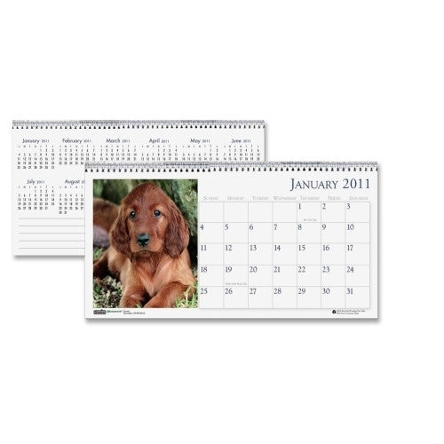 House of Doolittle Tent Calendar,Desktop,"Puppies",12 Month,Jan-Dec,8-1/2"x4-1/2"