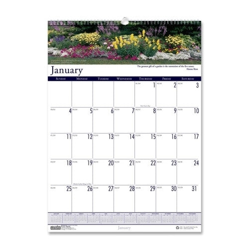 House of Doolittle Wall Calendar, "Gardens of the World", 12"x16-1/2"