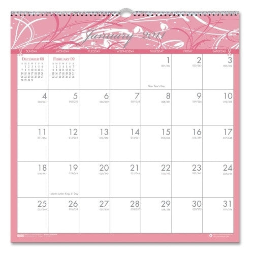 House of Doolittle Wall Calendar,"Breast Cancer",12 Months,Jan-Dec,12"x12",PK