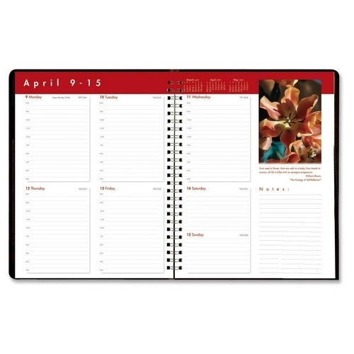 House of Doolittle Weekly Planner,w/Exec. Cover,2PPW,Jan-Dec,8-1/2"x11",Black