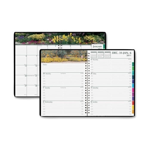 House of Doolittle Weekly/Monthly Planner,12 Months, Jan-Dec, 7"x10", Black Cvr