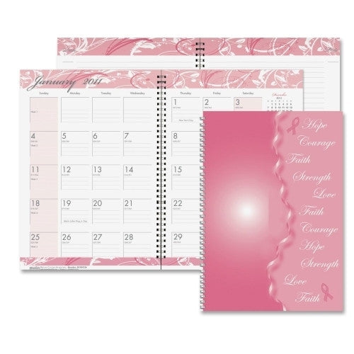 House of Doolittle Monthly Journal,Breast Cancer,Jan-Dec,100 Rld Pgs,7"x10",PK