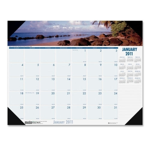 House of Doolittle Desk Pad, "Coastlines", 12 Months, Jan-Dec, 22"x17"