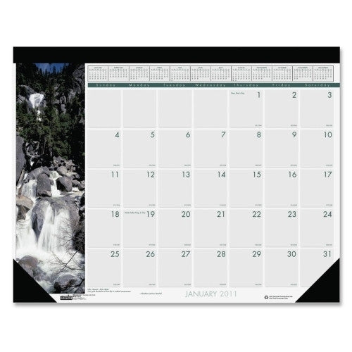 House of Doolittle Desk Pad,"Waterfalls",12 Months,Jan-Dec,18-1/2"x13"